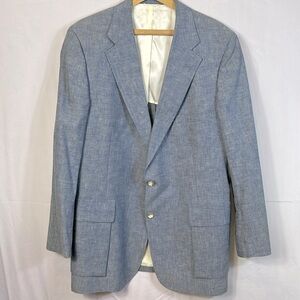 Chaps by Ralph Lauren Blue Sports Jacket Size 46  by measurement